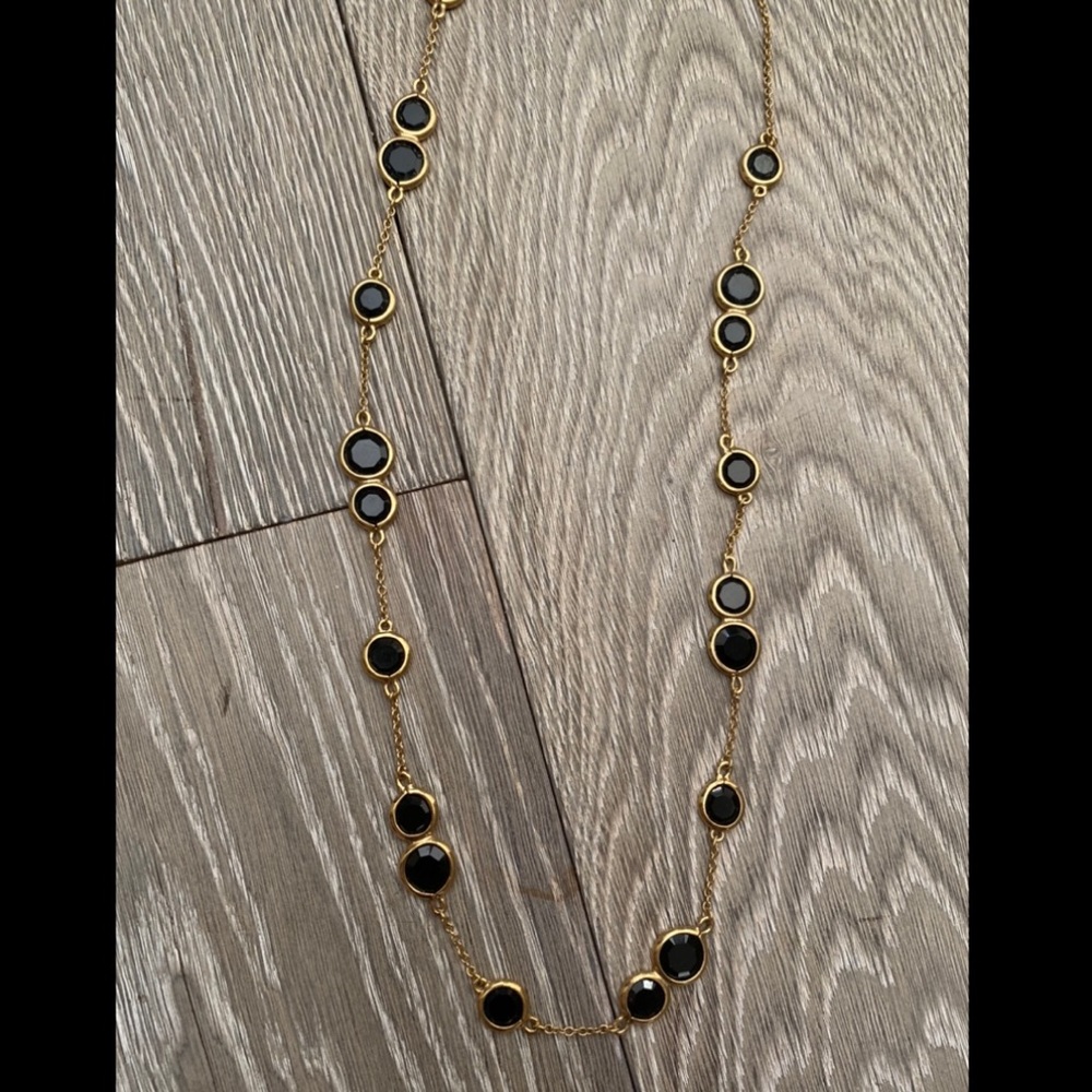 Kate Spade Black & Gold Long Chain Necklace